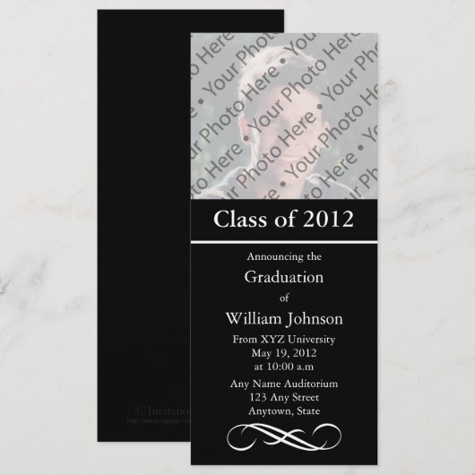 Aangepaste afstudeeraankondiging aankondiging (Voorkant / Achterkant)