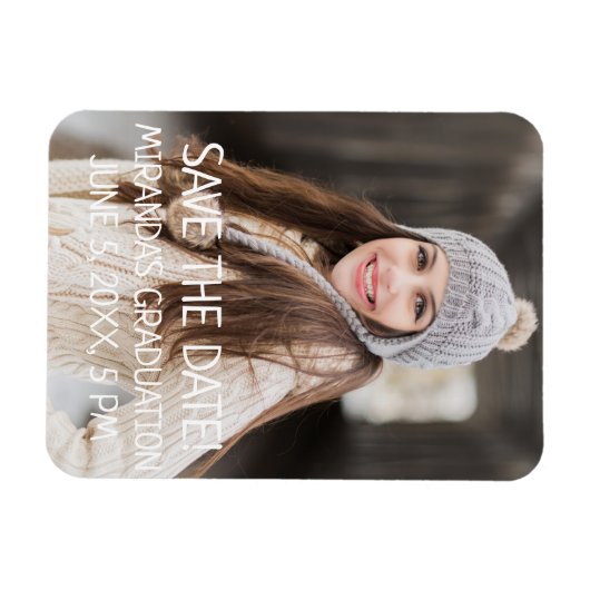 Aangepaste afstudeerceremonie Save the Date-foto Magneet (Horizontaal)