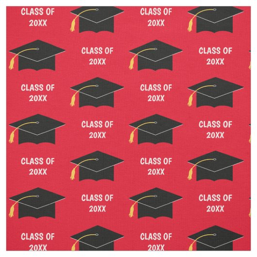 Aangepaste afstudeerdop Klasse Jaar rood Stof (Swatch)