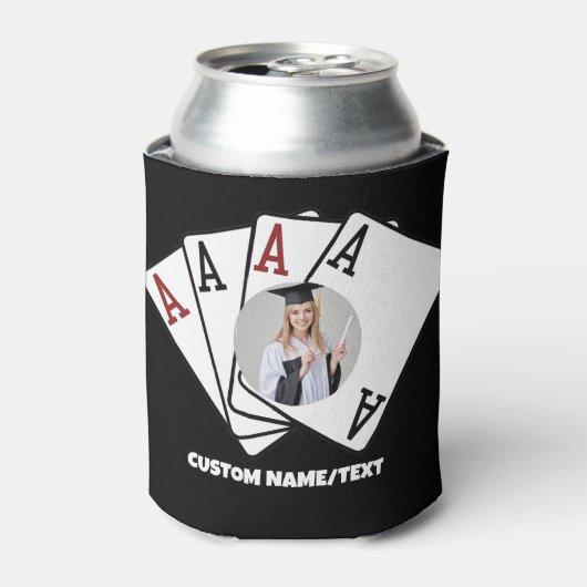 Aangepaste afstudeerfeest gepersonaliseerd bier blikjeskoeler (Blikje Voorkant)