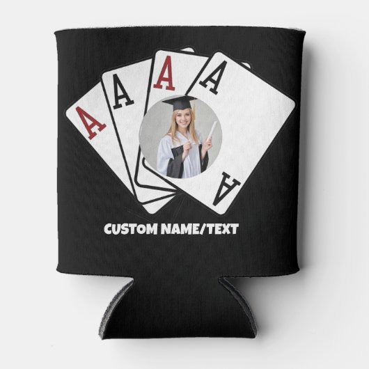 Aangepaste afstudeerfeest gepersonaliseerd bier blikjeskoeler (Voorkant)