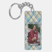 Aangepaste afstudeerfoto op Gingham-patroon Sleutelhanger (Voorkant Links)