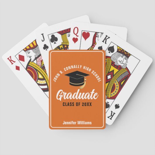 Aangepaste afstudeergeschenken voor afgestudeerden pokerkaarten (Achterkant)