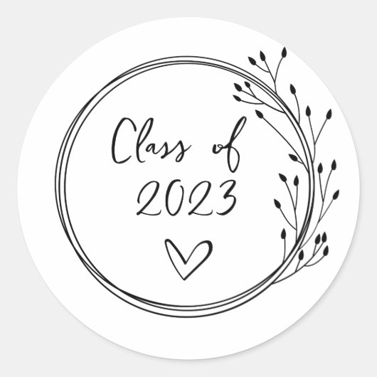 Aangepaste afstudeerklas ronde sticker (Voorkant)