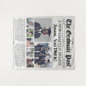 Aangepaste afstudeerkrant afstudeerling banner fee wandkleed (Voorkant (horizontaal))