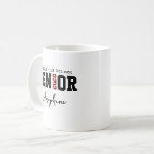 Aangepaste afstudeermok als cadeau voor haar of he koffiemok (Voorkant links)