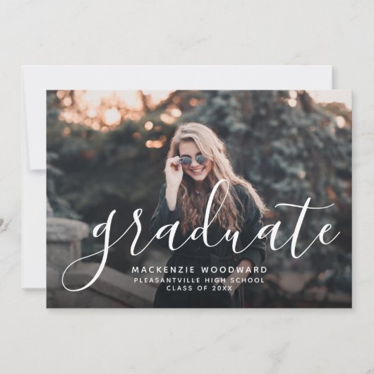 Aangepaste afstudeerpartij voor fotoscript kaart (Voorkant)