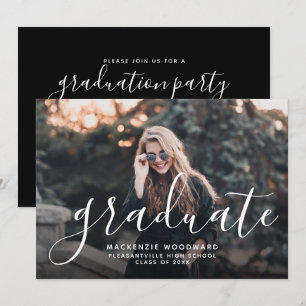 Aangepaste afstudeerpartij voor fotoscript kaart
