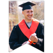 Aangepaste afstudeerversiering met 3 foto's, naam  vlaggetjes (Eerste vlag)