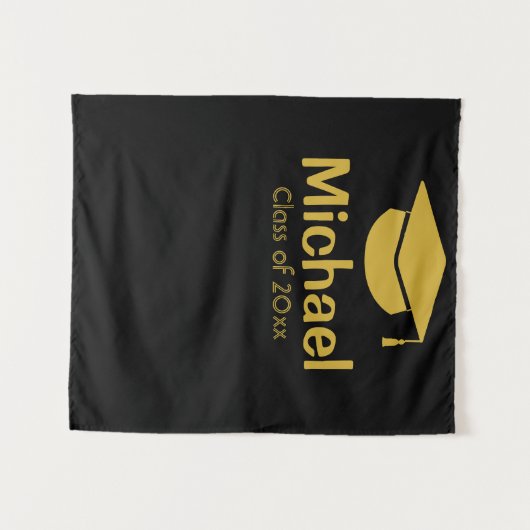 Aangepaste Afstuderen achtergrond klasse 2023 Wandkleed (Voorkant (horizontaal))