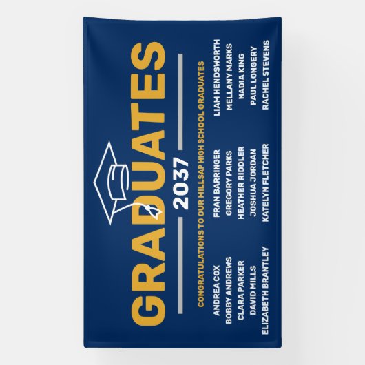 Aangepaste Afstuderen-banner voor groepen Spandoek (Verticaal)