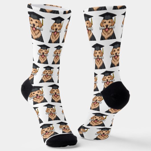 Aangepaste afstuderen Cute Golden Retriever Hond Sokken (Gebogen)