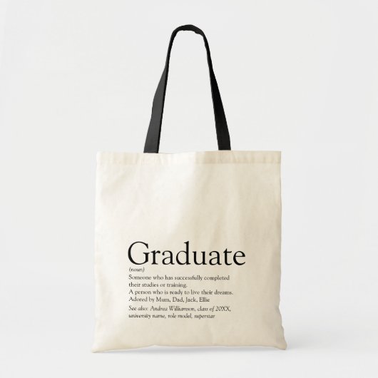 Aangepaste Afstuderen definitie Modern Tote Bag (Voorkant)