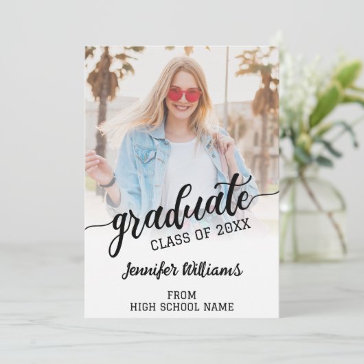 Aangepaste Afstuderen foto Afstudeerder Afstuderen Kaart (Staand voorkant)