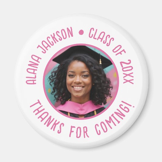 Aangepaste Afstuderen Foto Dank u gunst Magneet (Voorkant)