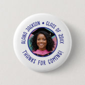 Aangepaste Afstuderen Foto Dank u gunst Ronde Button 5,7 Cm (Voorkant)