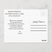 Aangepaste Afstuderen Foto Opslagdatum Briefkaart (Achterkant)