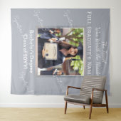 Aangepaste Afstuderen Foto Pearl Blue Silver Achte Wandkleed (In Situ (horizontaal))