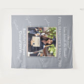 Aangepaste Afstuderen Foto Pearl Blue Silver Achte Wandkleed (Voorkant (horizontaal))