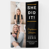 Aangepaste Afstuderen fotofeestdag Spandoek (Verticaal)