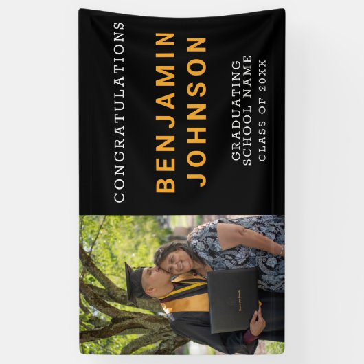 Aangepaste Afstuderen fotofeestdag Spandoek (Verticaal)