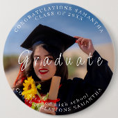 Aangepaste Afstuderen Fototekst Ronde Button (Voorkant)