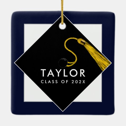 Aangepaste Afstuderen Keramisch Ornament (Achterkant)