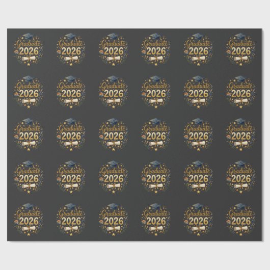 Aangepaste afstuderen Klas van 2026 Gepersonalisee Cadeaupapier (Vlak)