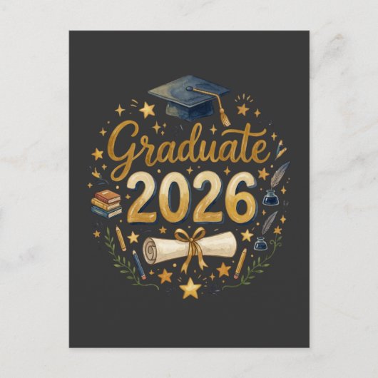 Aangepaste afstuderen Klas van 2026 Gepersonalisee Feestdagenkaart (Voorkant)