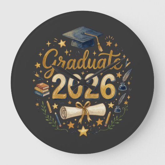 Aangepaste afstuderen Klas van 2026 Gepersonalisee Grote Klok (Voorkant)