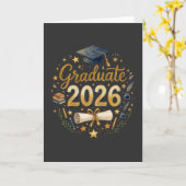 Aangepaste afstuderen Klas van 2026 Gepersonalisee Kaart (Gele Bloem)