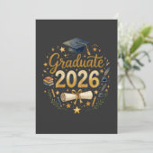 Aangepaste afstuderen Klas van 2026 Gepersonalisee Kaart (Staand voorkant)