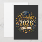 Aangepaste afstuderen Klas van 2026 Gepersonalisee Kaart (Voorkant / Achterkant)