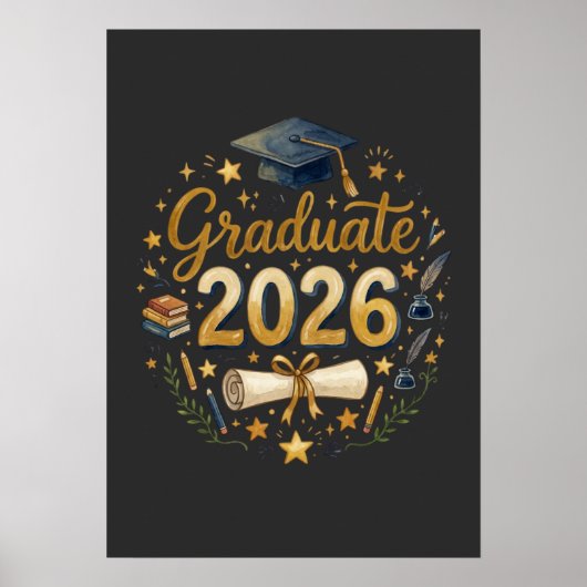 Aangepaste afstuderen Klas van 2026 Gepersonalisee Poster (Voorkant)