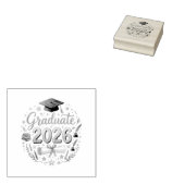 Aangepaste afstuderen Klas van 2026 Gepersonalisee Rubberstempel (Gestempeld)