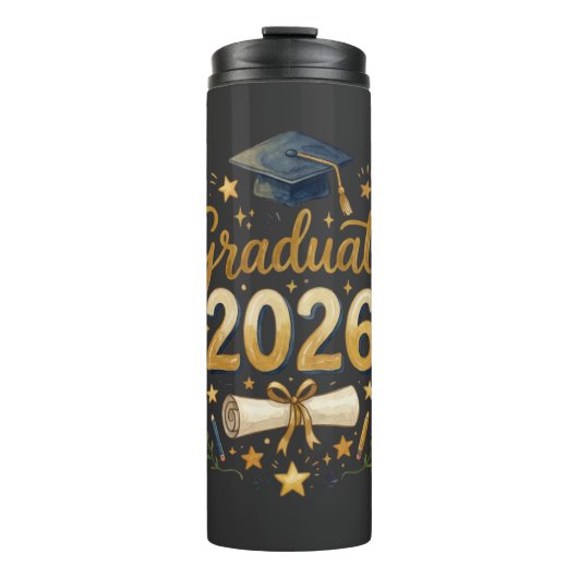 Aangepaste afstuderen Klas van 2026 Gepersonalisee Thermosbeker (Voorkant)