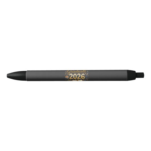 Aangepaste afstuderen Klas van 2026 Gepersonalisee Zwarte Inkt Pen (Voorkant)