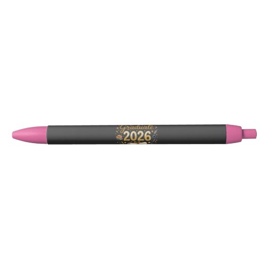 Aangepaste afstuderen Klas van 2026 Gepersonalisee Zwarte Inkt Pen (Voorkant)