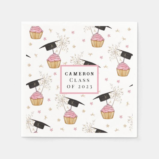 Aangepaste Afstuderen klasse van Cupcake Servet (Voorkant)