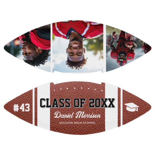 Aangepaste Afstuderen Klasse van Senior 3 Foto Foo American Football (Panelen)