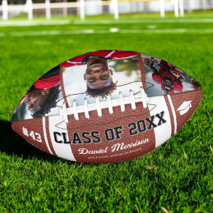 Aangepaste Afstuderen Klasse van Senior 3 Foto Foo American Football