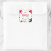 Aangepaste Afstuderen kleveren Vierkante Sticker (Tas)