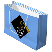 Aangepaste Afstuderen Light Blue Large Gift Bag