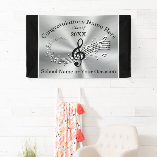 Aangepaste Afstuderen muziekbanner, elke gelegenhe Spandoek (Insitu)