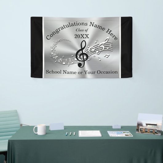 Aangepaste Afstuderen muziekbanner, elke gelegenhe Spandoek (Beurs)