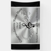 Aangepaste Afstuderen muziekbanner, elke gelegenhe Spandoek (Verticaal)