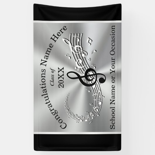 Aangepaste Afstuderen muziekbanner, elke gelegenhe Spandoek (Verticaal)