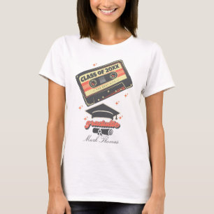 Aangepaste afstuderen  muziekcassette t-shirt