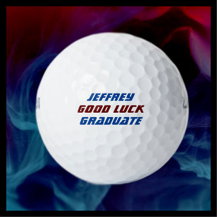 Aangepaste Afstuderen naam Blauw en Bourgondië Golfballen