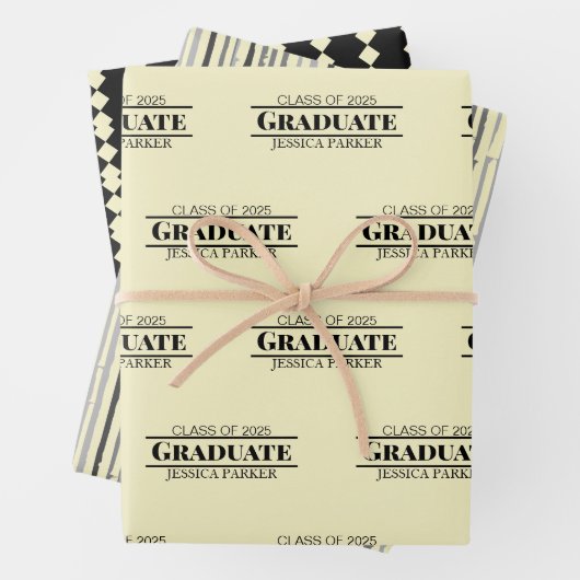 Aangepaste Afstuderen naam Modern Inpakpapier Vel (In situ)